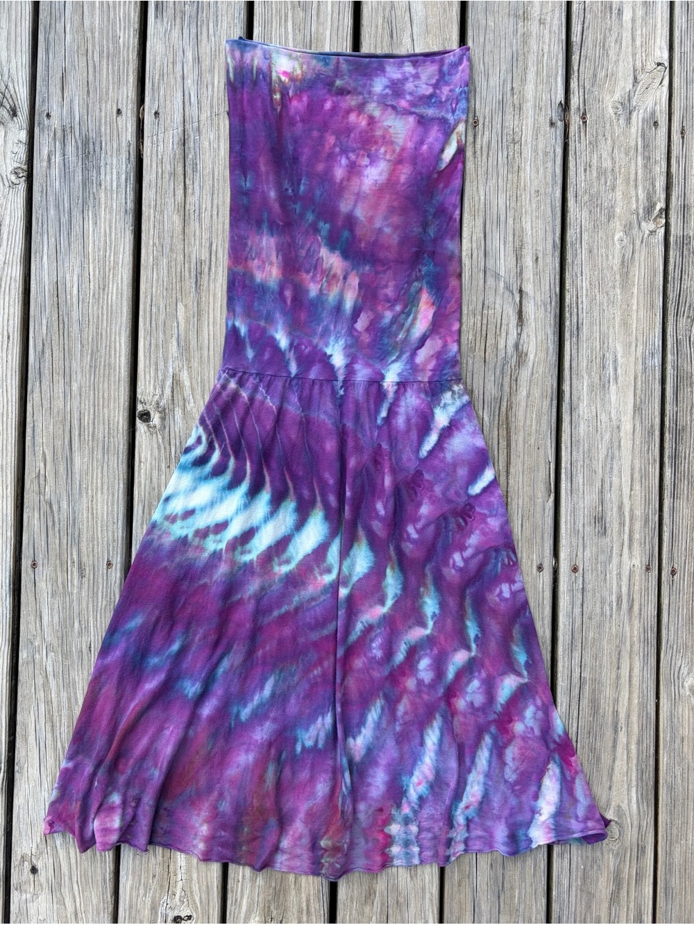 Ice Dyed Gaia Conceptions LOVE ME 2 TIMES SIMPLICITY BELOW KNEE DRESS